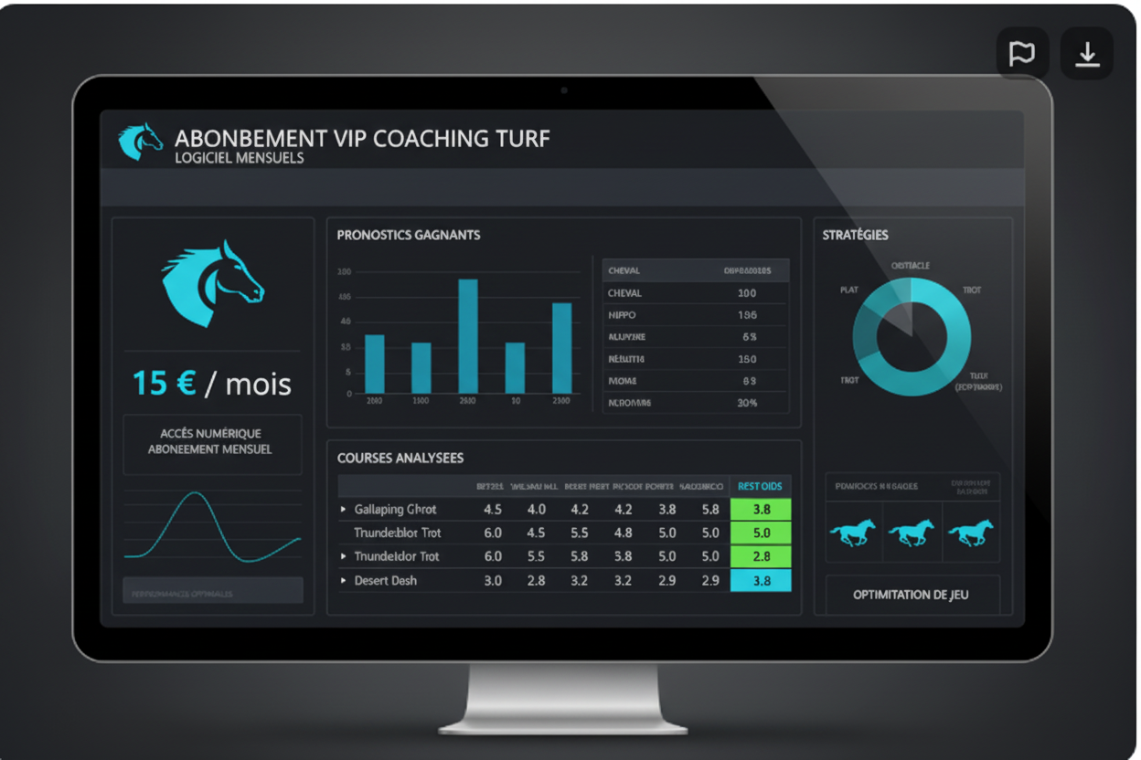 Abonnement VIP Coaching Turf, logiciel mensuel à 15 euros