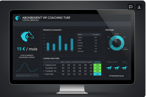 Abonnement VIP Coaching Turf, logiciel mensuel à 15 euros